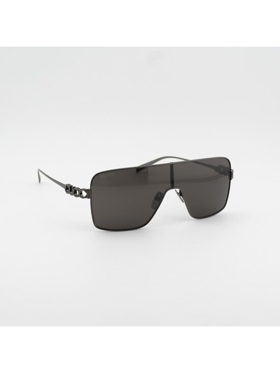 Gucci GG1936S 002 Sunglasses Gunmetal Grey Shield Frame, Grey Lenses main image 9